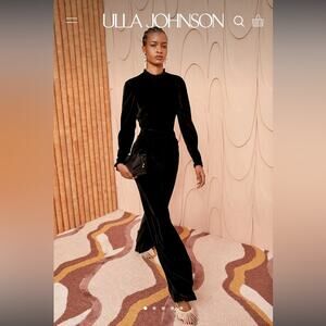 Ulla Johnson Black Velvet High Waist Pleated Veronica Wide Leg Pant Noir  4